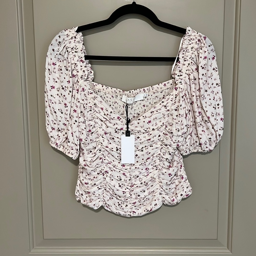 AstrThe Label puff sleeve ditsy top - NWT